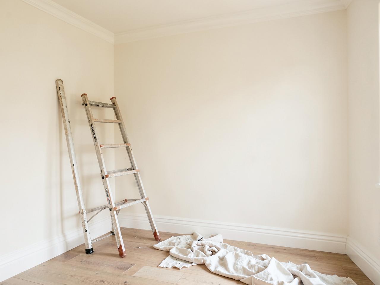 Freshly painted interior room with smooth drywall and crisp white trim